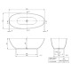 Vanna Villeroy & Boch Architectura Antao 170x75cm, Quaryl® (Lietais marmors), Balts UBQ170TAO7V-01 Vanna Villeroy & Boch Architectura Antao 170x75cm, Quaryl® (Lietais marmors), Balts UBQ170TAO7V-01