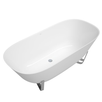 Brīvi stāvošā vanna Villeroy & Boch 175x80cm, Quaryl®, Alpu balta UBQ175ANH7F400V-01