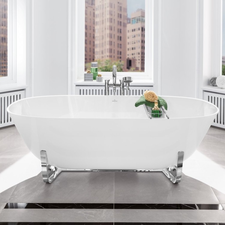 Brīvi stāvošā vanna Villeroy & Boch 175x80cm, Quaryl®, Alpu balta UBQ175ANH7F400V-01 Brīvi stāvošā vanna Villeroy & Boch 175x80cm, Quaryl®, Alpu balta UBQ175ANH7F400V-01