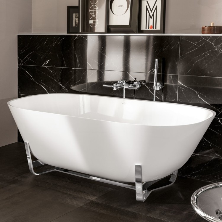 Brīvi stāvošā vanna Villeroy & Boch 175x80cm, Quaryl®, Alpu balta UBQ175ANH7F400V-01 Brīvi stāvošā vanna Villeroy & Boch 175x80cm, Quaryl®, Alpu balta UBQ175ANH7F400V-01