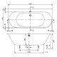 Vanna Villeroy & Boch Architectura Oberon 2.1, 180x80cm, Quaryl® (Lietais marmors), Balta UBQ180OBN9CL00VD01