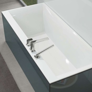 Vanna Villeroy & Boch Squaro Edge 12 Duo, 1800x800 mm, ar sifonu, ar kājām, balta Quaryl®