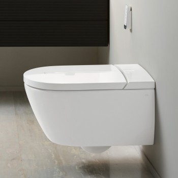Подвесной унитаз с функцией биде Villeroy & Boch ViClean I-200 CeramicPlus Rimfree с крышкой SoftClose Белый