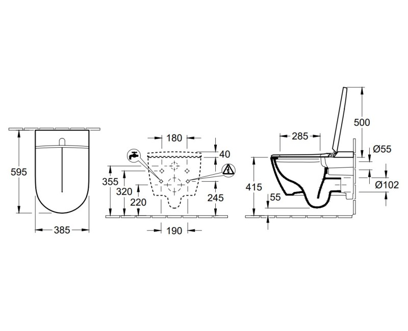 Подвесной унитаз с функцией биде Villeroy & Boch ViClean I-200 CeramicPlus Rimfree с крышкой SoftClose Белый