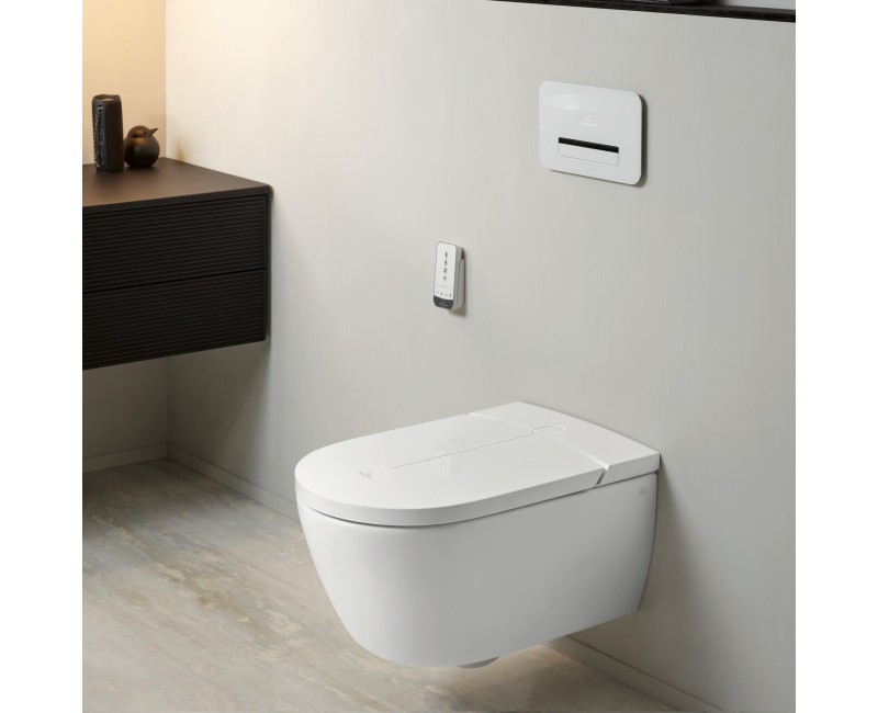 Подвесной унитаз с функцией биде Villeroy & Boch ViClean I-200 CeramicPlus Rimfree с крышкой SoftClose Белый