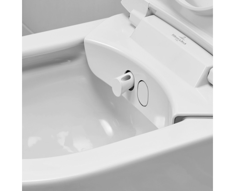 Подвесной унитаз с функцией биде Villeroy & Boch ViClean I-200 CeramicPlus Rimfree с крышкой SoftClose Белый