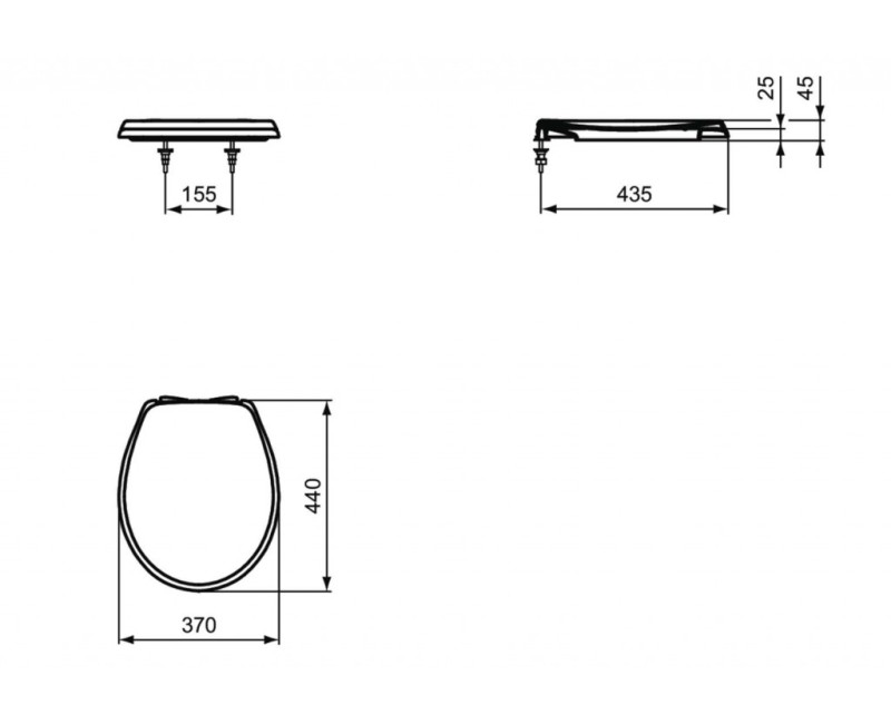 Кришка для унитаза Ideal Standard Eurovit с функцией SoftClose Белый W303001