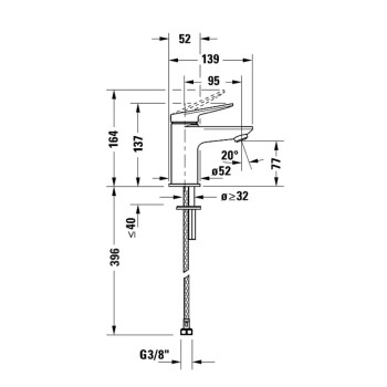 Смеситель для раковины Duravit Wave EasyClean Chrome