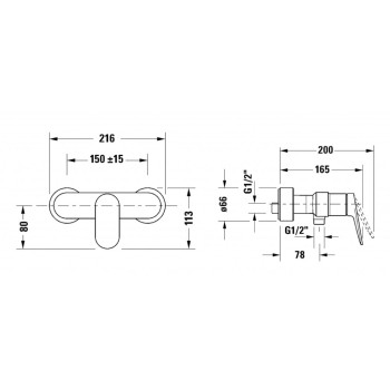 Смеситель для душа Duravit Wave Black Matt