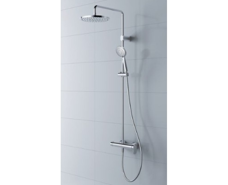 Dušas sistēma Duravit Wave, Dušas galva D 25 cm, 3 plūsmas, Hromēts