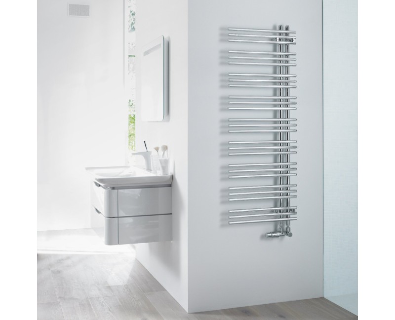 Полотенцесушитель / Радиатор Zehnder Yucca Asym 130x58 см, Хром YAC-130-060