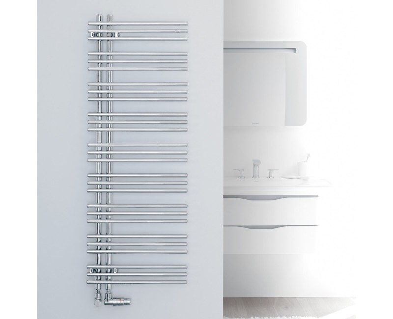 Полотенцесушитель / Радиатор Zehnder Yucca Asym 130x58 см, Хром YAC-130-060