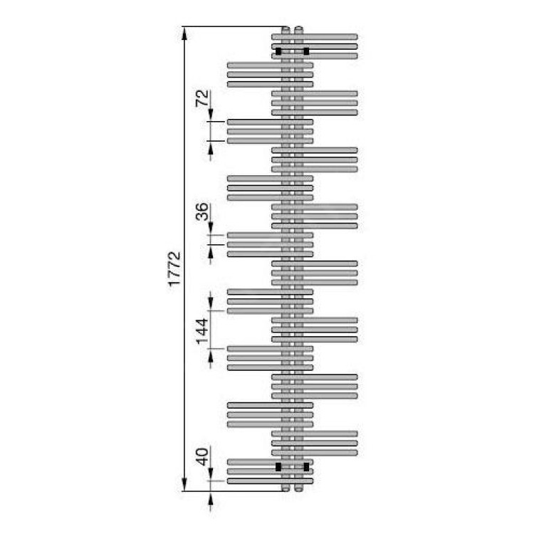 Полотенцесушитель / Радиатор Zehnder Yucca 177x60см, Белый YS-180-060