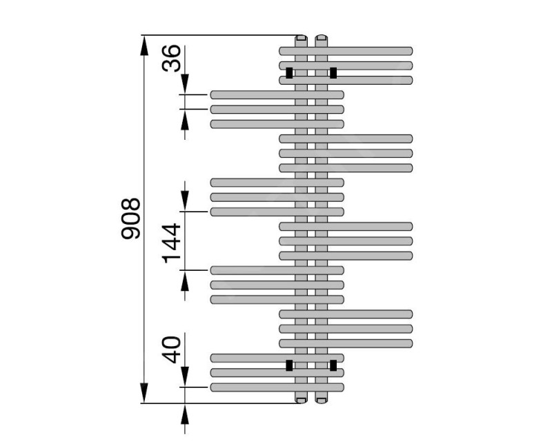 Полотенцесушитель / Радиатор Zehnder Yucca Asym 177x80 см, Хром YSC-180-080