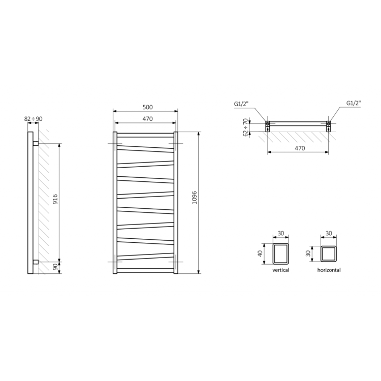 Dvieļu žāvētājs / Radiators Sapho ZIG 500x1096mm, Balts Matēts ZG511 Dvieļu žāvētājs / Radiators Sapho ZIG 500x1096mm, Balts Matēts ZG511