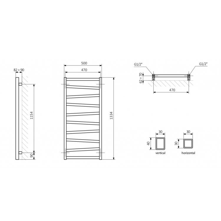 Dvieļu žāvētājs / Radiators Sapho ZIG 500x1334mm, Balts Matēts ZG513 Dvieļu žāvētājs / Radiators Sapho ZIG 500x1334mm, Balts Matēts ZG513