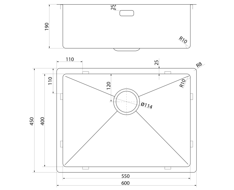 Virtuves izlietne Sapho Arya, 60x45cm, matēts varš ZN6045PG