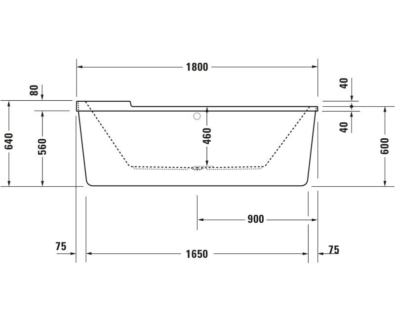 Ванна Duravit Starck, 180x80см, акрил, белая 700010000000000