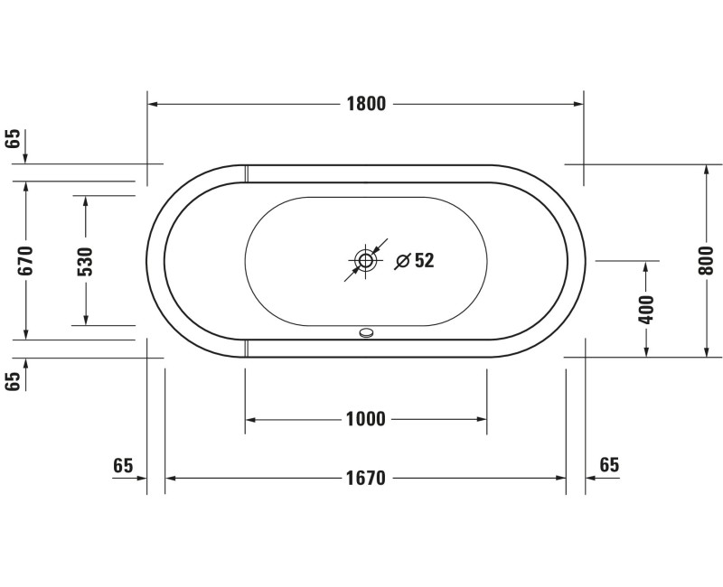 Ванна Duravit Starck, 180x80см, акрил, белая 700010000000000