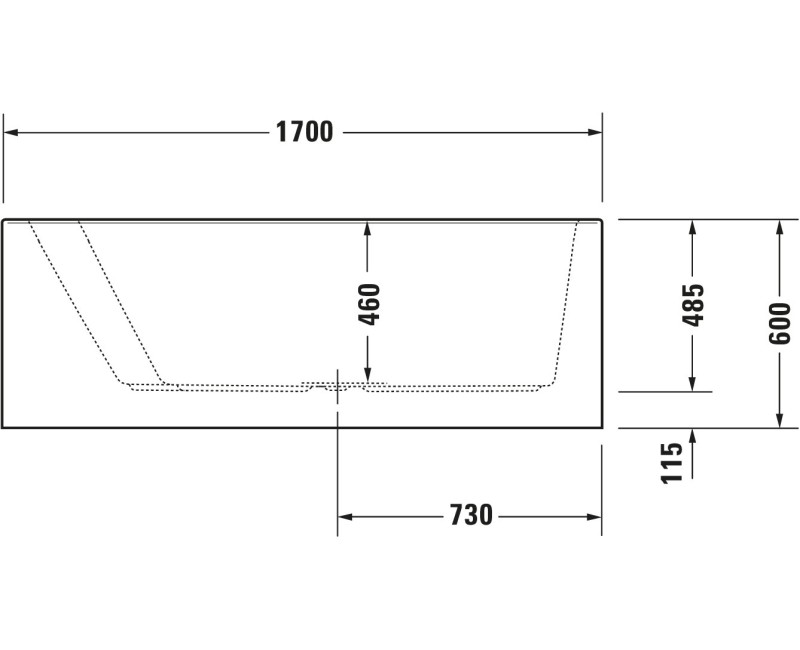 Ванна Duravit Paiova, 170x130см, акрил, левая, белая 700266000000000