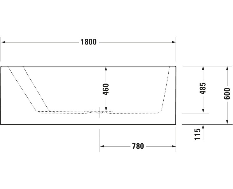 Vanna Duravit Paiova, 180x140cm, akrils, kreisā, balts 700268000000000
