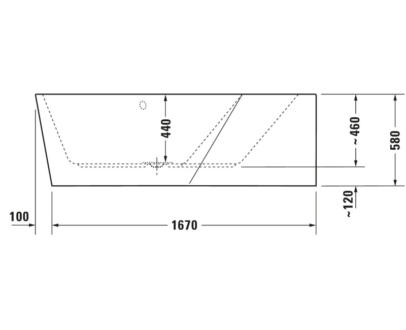 Ванна Duravit Paiova 5, 170x130см, акрил, правая, белая 700395000000000