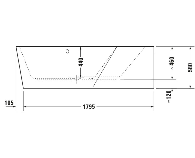 Ванна Duravit Paiova 5, 190x140см, акрил, правая, белая 700397000000000
