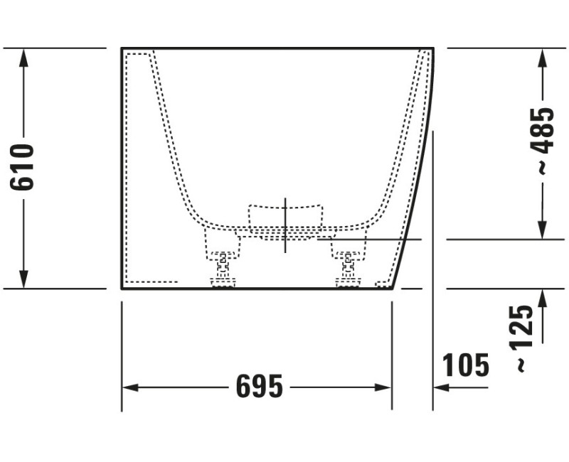 Vanna Duravit DuraSquare, 180x80cm, akrils, balts 700429000000000