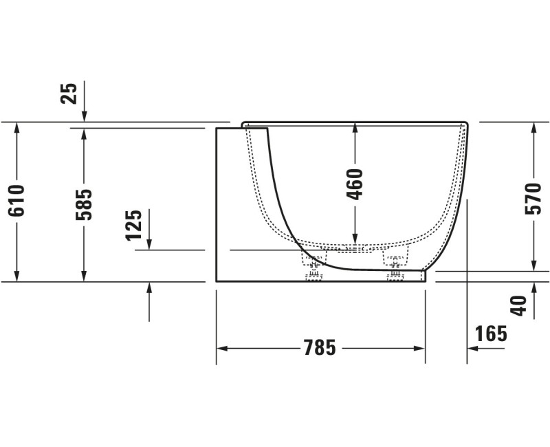 Ванна Duravit Luv, 185x95см, акрил, правая, белая 700432000000000