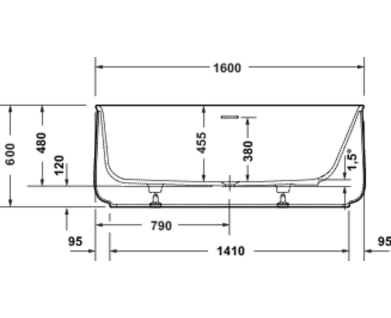 Vanna Duravit Zencha, 160x85cm, akrils, matēts balts 700462000000000