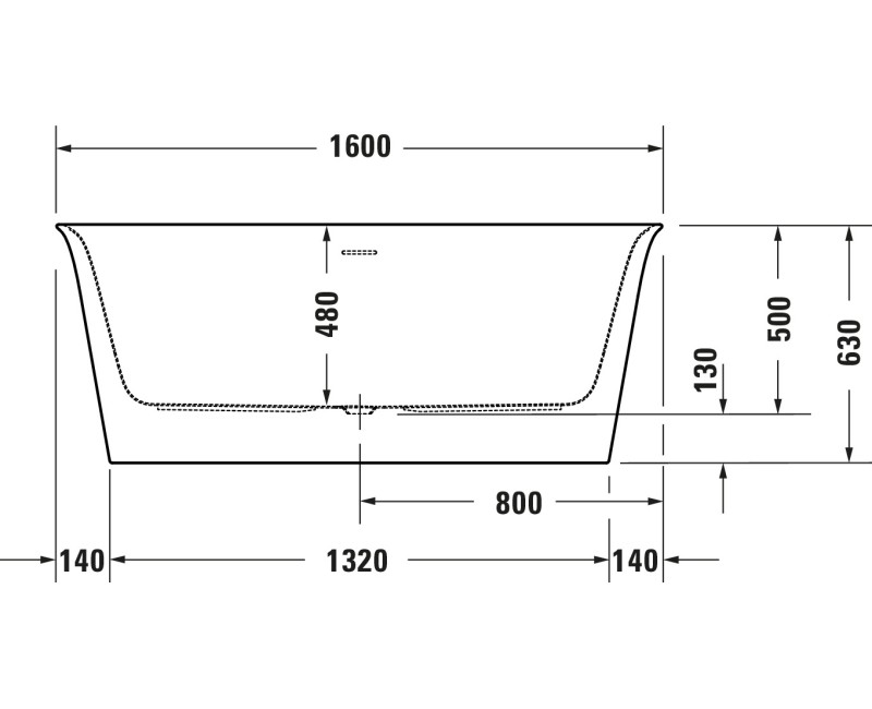 Ванна Duravit White Tulip, 160x80см, акрил, белая 700468000000000