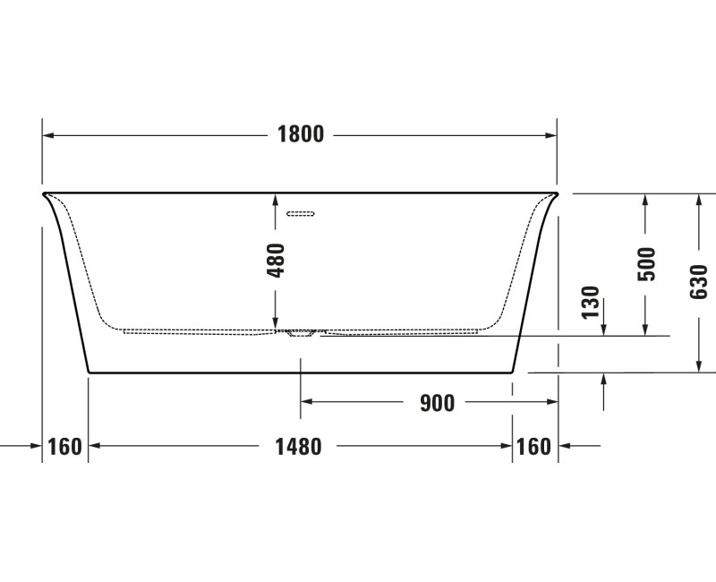 Ванна Duravit White Tulip, 180x90см, акрил, белая 700469000000000