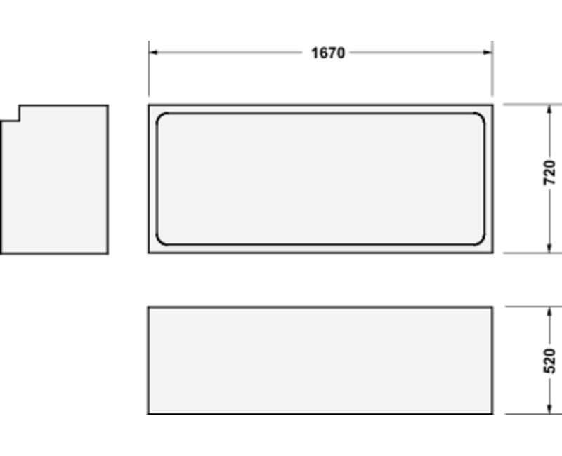 Vannas balsts Duravit D-Code, 170x75cm, balts 790473000000000