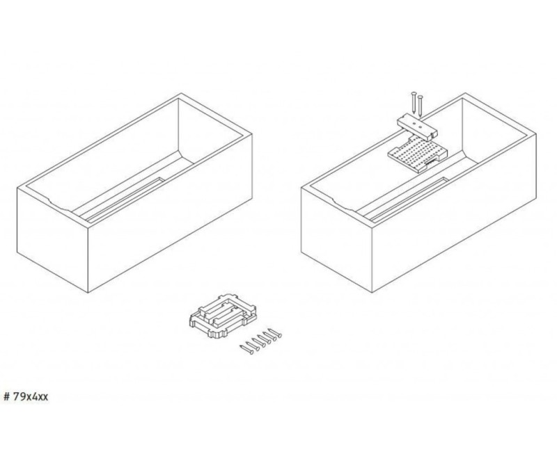 Vannas atbalsts Duravit D-Code, 177x77 cm, polistirols, balts 790475000000000