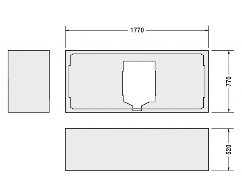 Vannas atbalsts Duravit D-Code, 177x77 cm, polistirols, balts 790475000000000