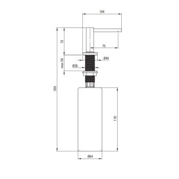Šķidro ziepju dozators Deante, Hromēts ZZZ_00DD