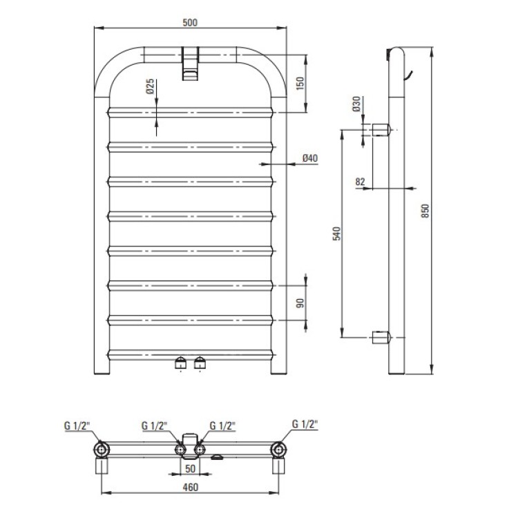 Dvieļu žāvētājs Deante SILIA 304 W, 850x500mm, Matēts Tērauds AGI_FG31 Dvieļu žāvētājs Deante SILIA 304 W, 850x500mm, Matēts Tērauds AGI_FG31
