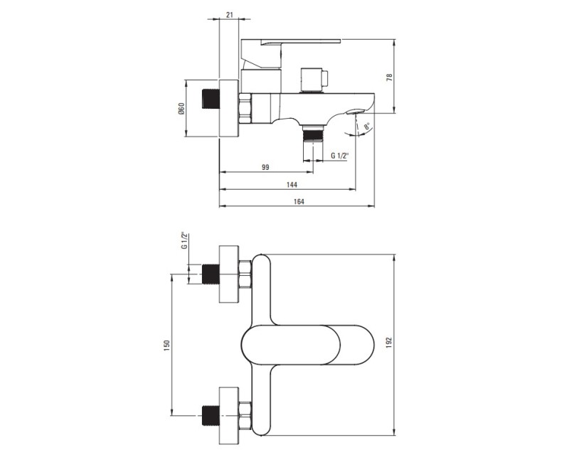Vannas / Dušas maisītājs Deante Alpina Nero Melns