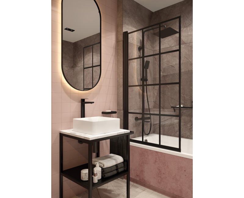 Смеситель для раковины Deante Alpina, приподнятый с помощью ClickClack, Черный