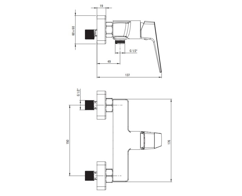 Смеситель для душа Deante BLUR Титан