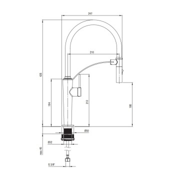 Virtuves maisītājs Deante CORDA ar lokanu izvadu Nero Melns