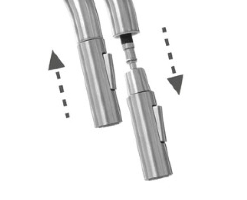 Virtuves maisītājs Deante ERIDAN ar izvelkamu galvu un pieslēgumu filtrētam ūdenim Nero Melns