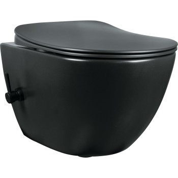 Piekaramais pods Deante PEONIA ZERO ar Bide Funkciju Rimless ar Softclose Vāku Melns CBP_NWPW
