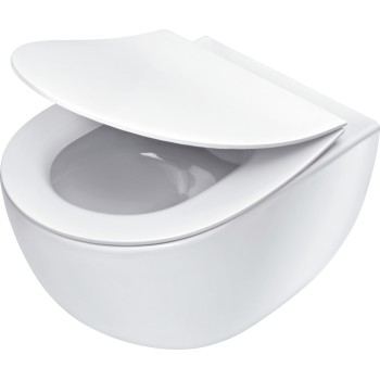 Piekaramais pods Deante PEONIA ZERO Rimless ar Softclose Slim  Vāku, Balts CDED6ZPW