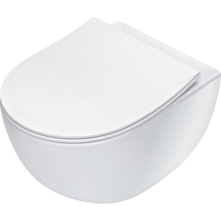 Piekaramais pods Deante PEONIA ZERO Rimless ar Softclose Slim  Vāku, Balts CDED6ZPW
