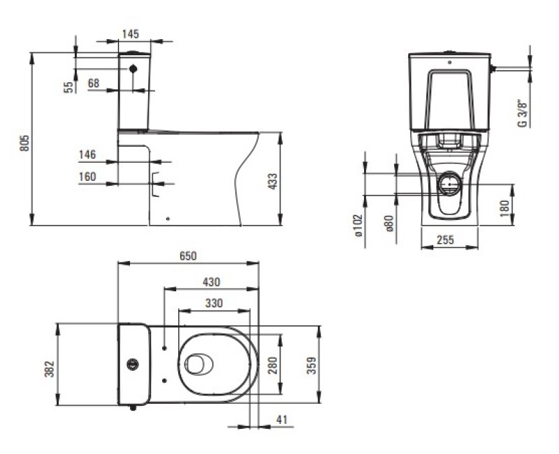 Tualetes pods Deante JASMIN ar vāku
