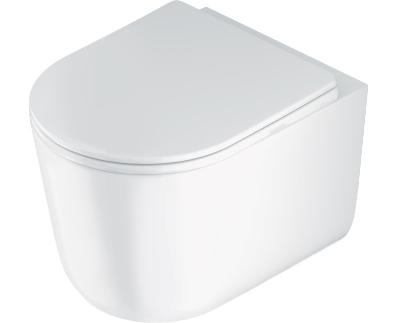Подвесной унитаз Deante JASMIN ZERO без оправы с крышкой, белый