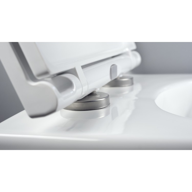 Piekaramais Tualetes Pods Deante JASMIN ZERO Rimless Ar vāku, Balts Piekaramais Tualetes Pods Deante JASMIN ZERO Rimless Ar vāku, Balts
