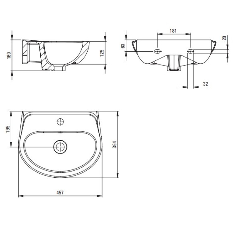 Vannas istabas izlietne Deante JASMIN 456mm Vannas istabas izlietne Deante JASMIN 456mm