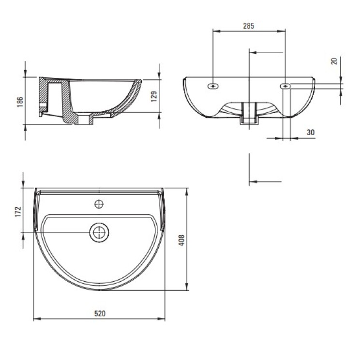 Vannas istabas izlietne Deante JASMIN 520mm Vannas istabas izlietne Deante JASMIN 520mm